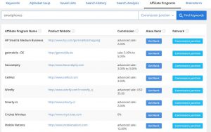 Using of the Affiliate Programs Feature in Jaaxy