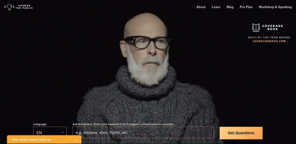 Answer the Public free keyword tool